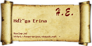 Hága Erina névjegykártya